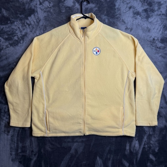 NFL Sweaters - Vintage y2k NFL Pittsburgh Steelers Full Zip Long Sleeve 2X-Large Turtle Neck